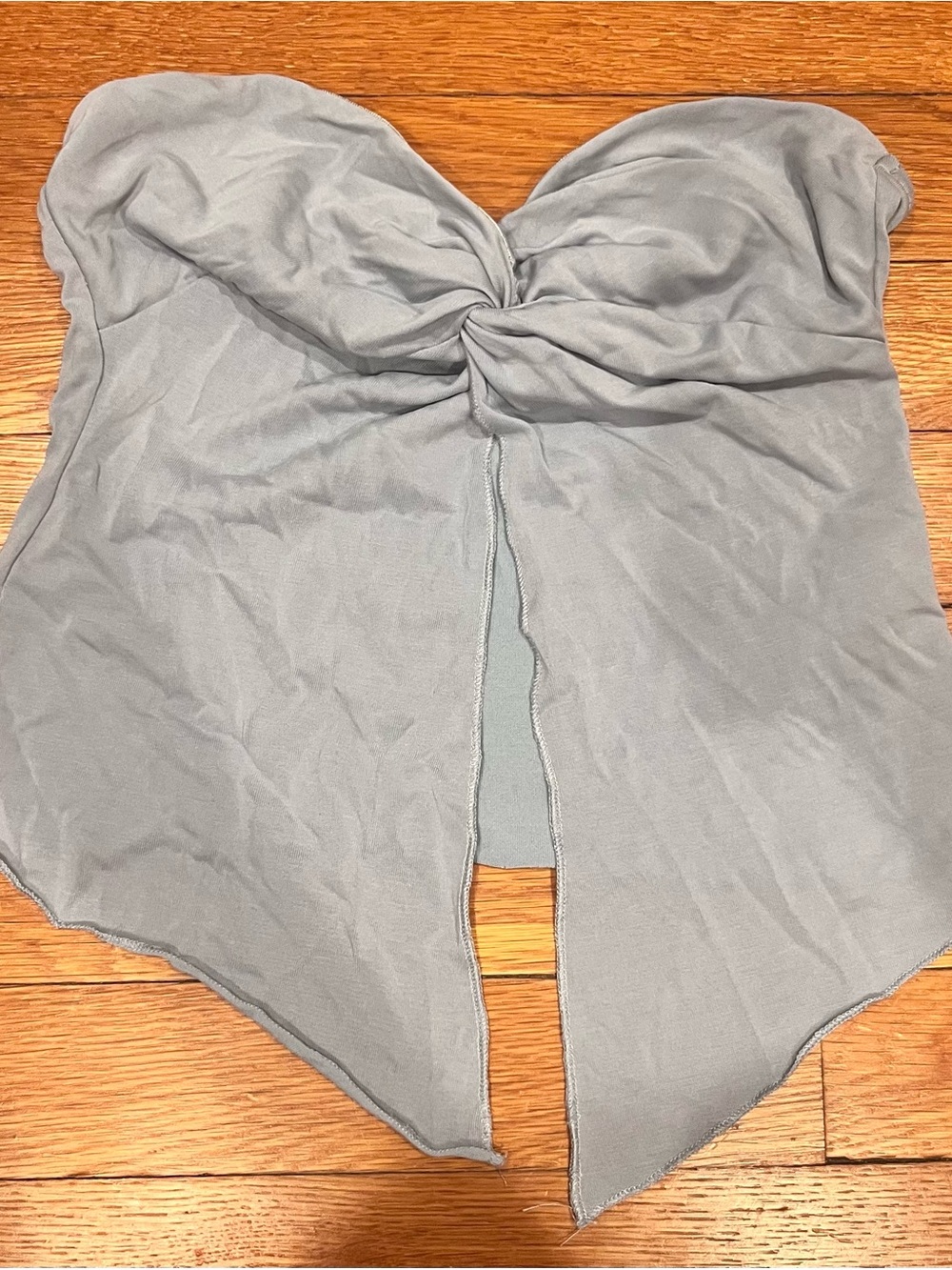 Strapless Twist Front Women’s Top in Light blue
